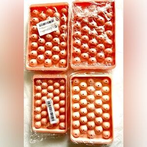 New! 4 Round Ice Cube Trays 3 Sizes Mini Water Bottle Pink